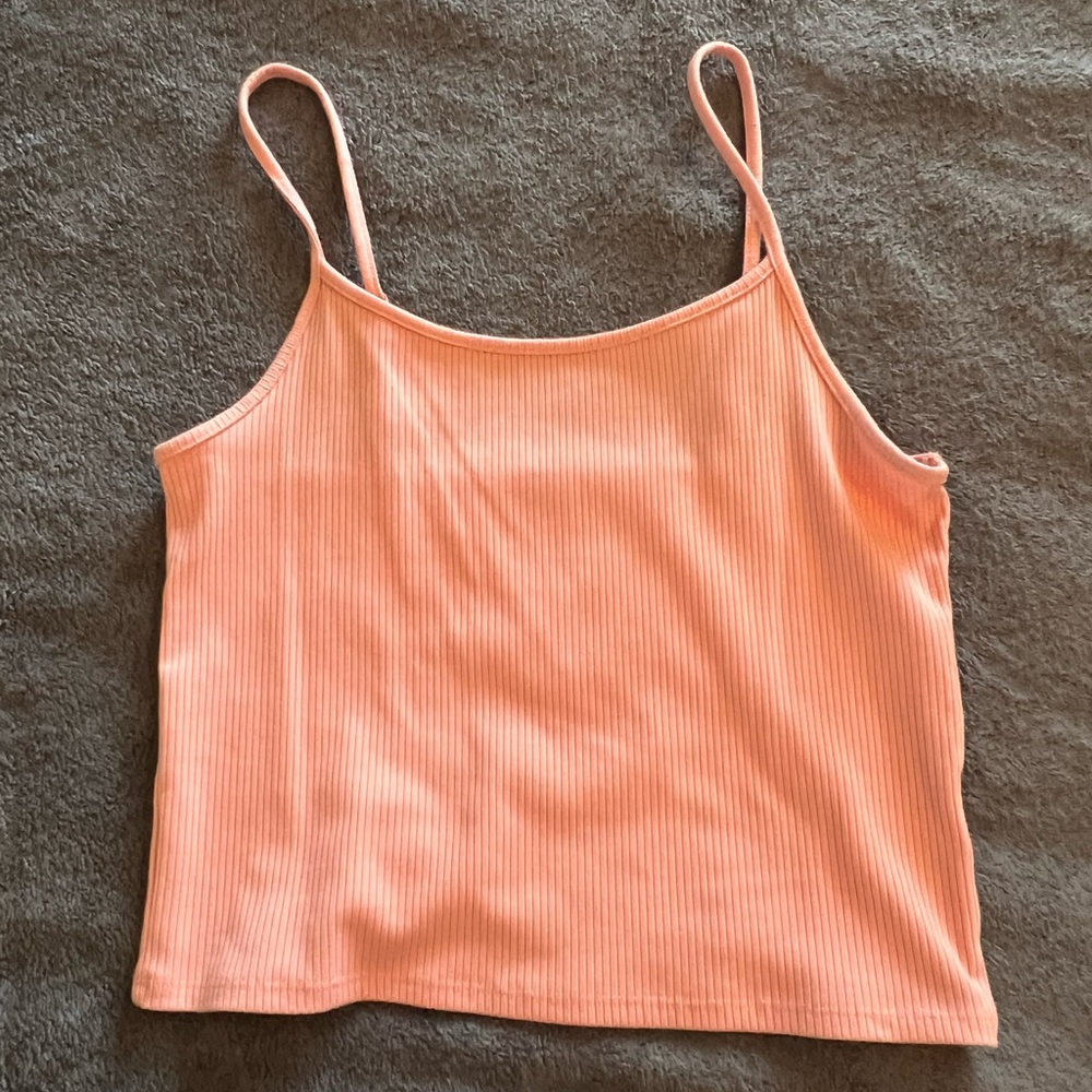 Coral crop tank top